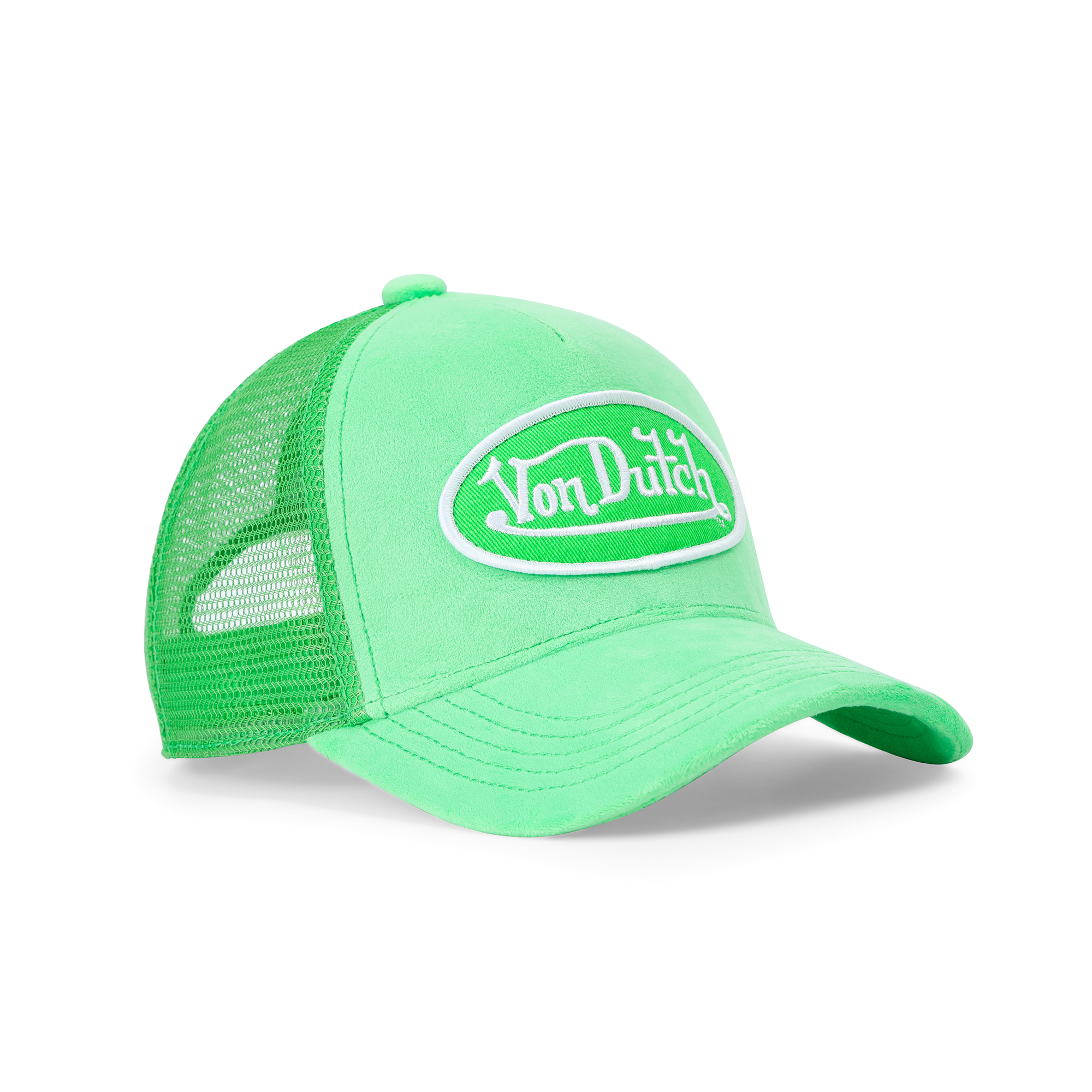 Von Dutch Kids Velvet Trucker Hat - Lime Green - Image 5