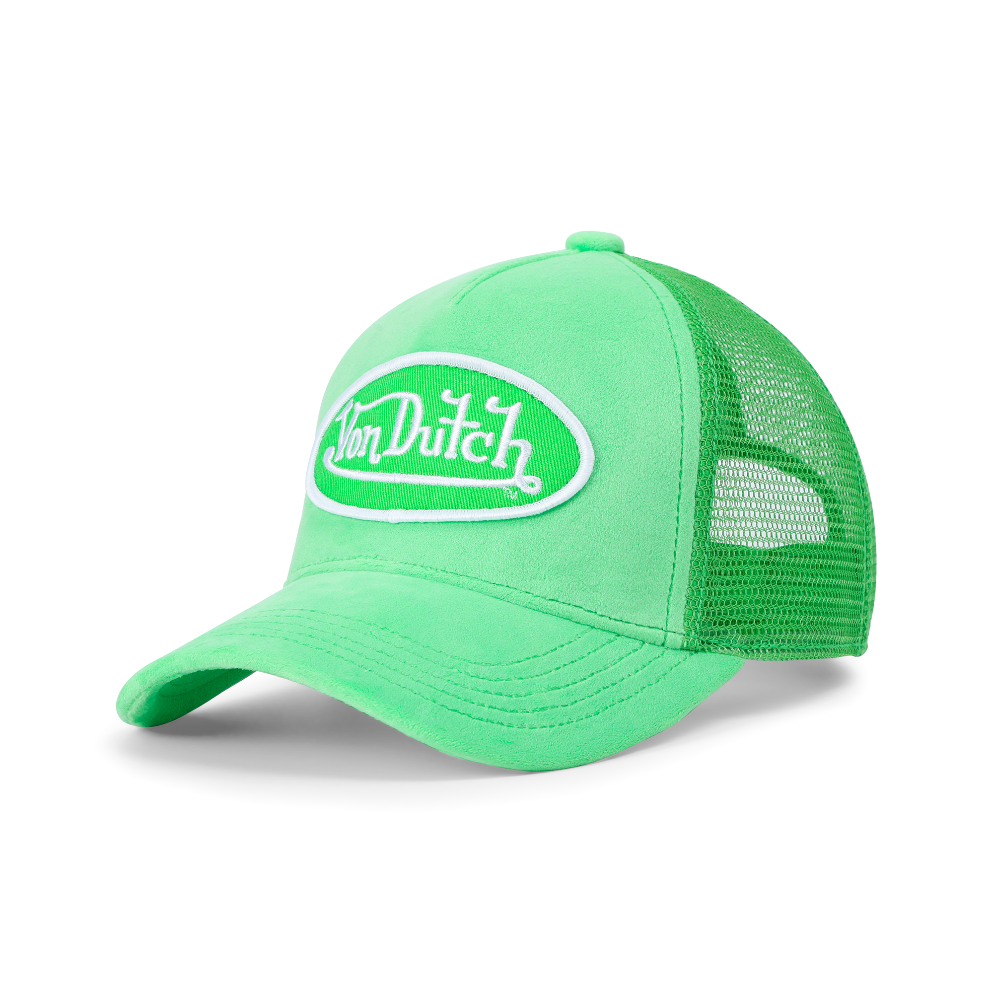 Von Dutch Kids Velvet Trucker Hat - Lime Green - Image 7