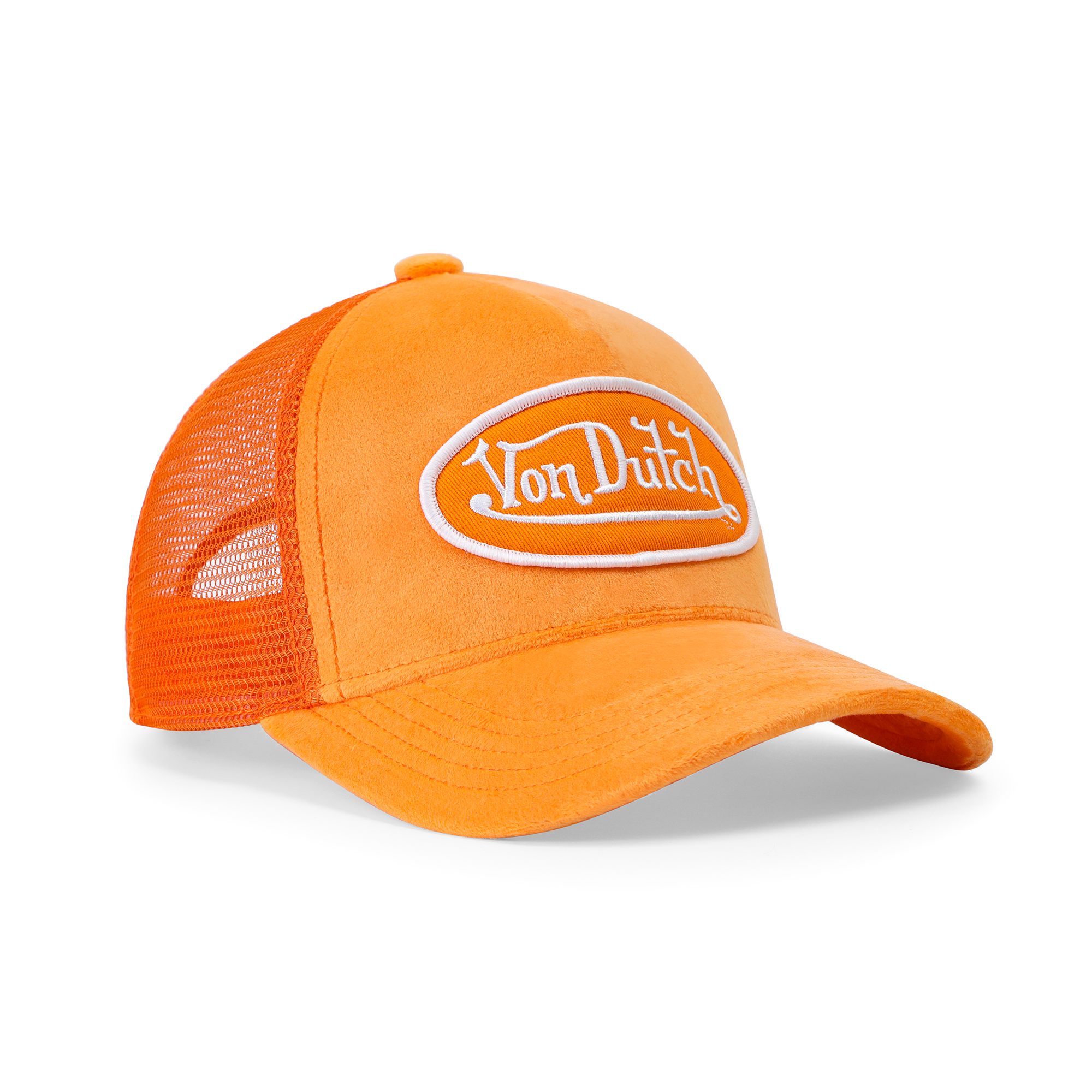 Von Dutch Kids Velvet Trucker Hat - Neon Orange - Image 5