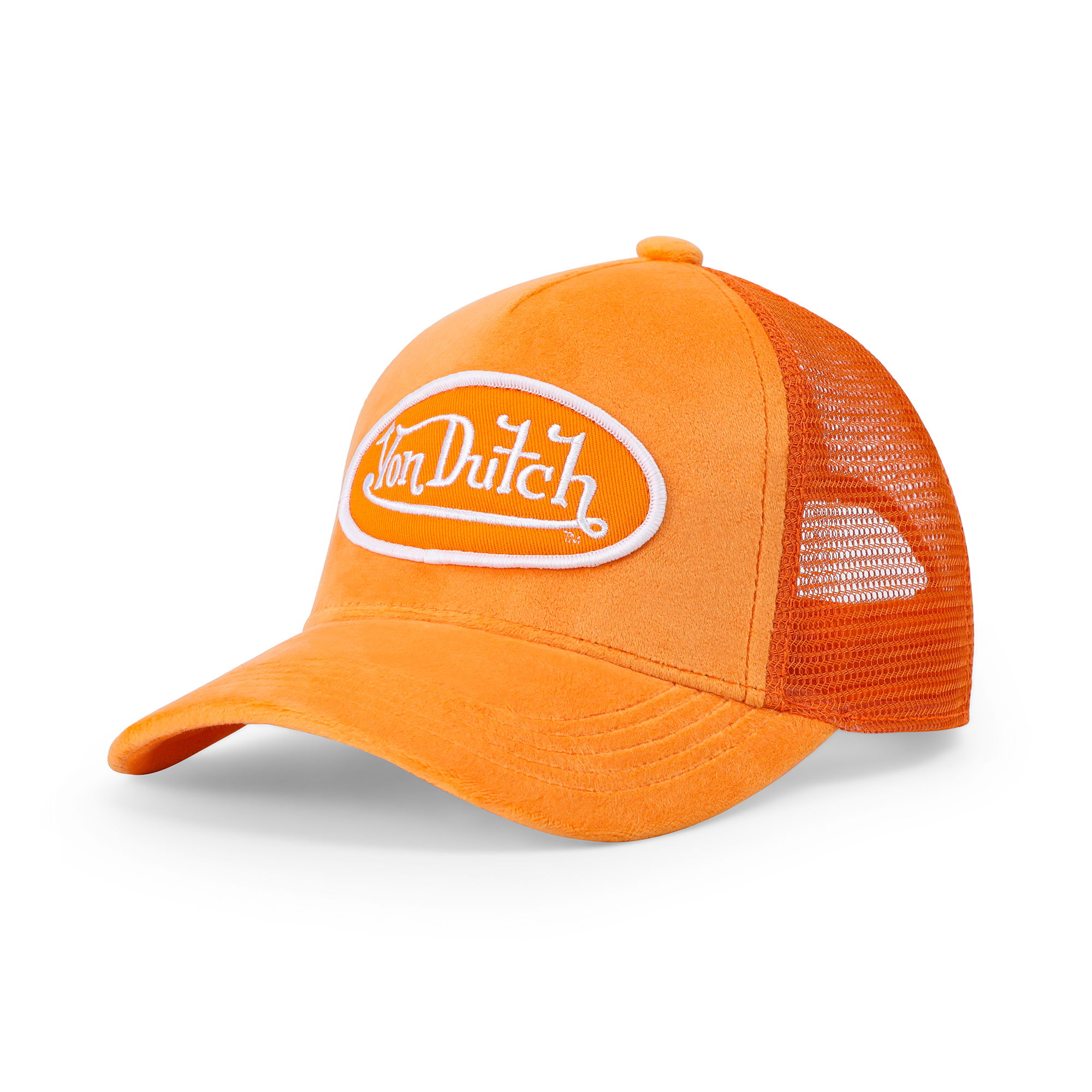 Von Dutch Kids Velvet Trucker Hat - Neon Orange - Image 7