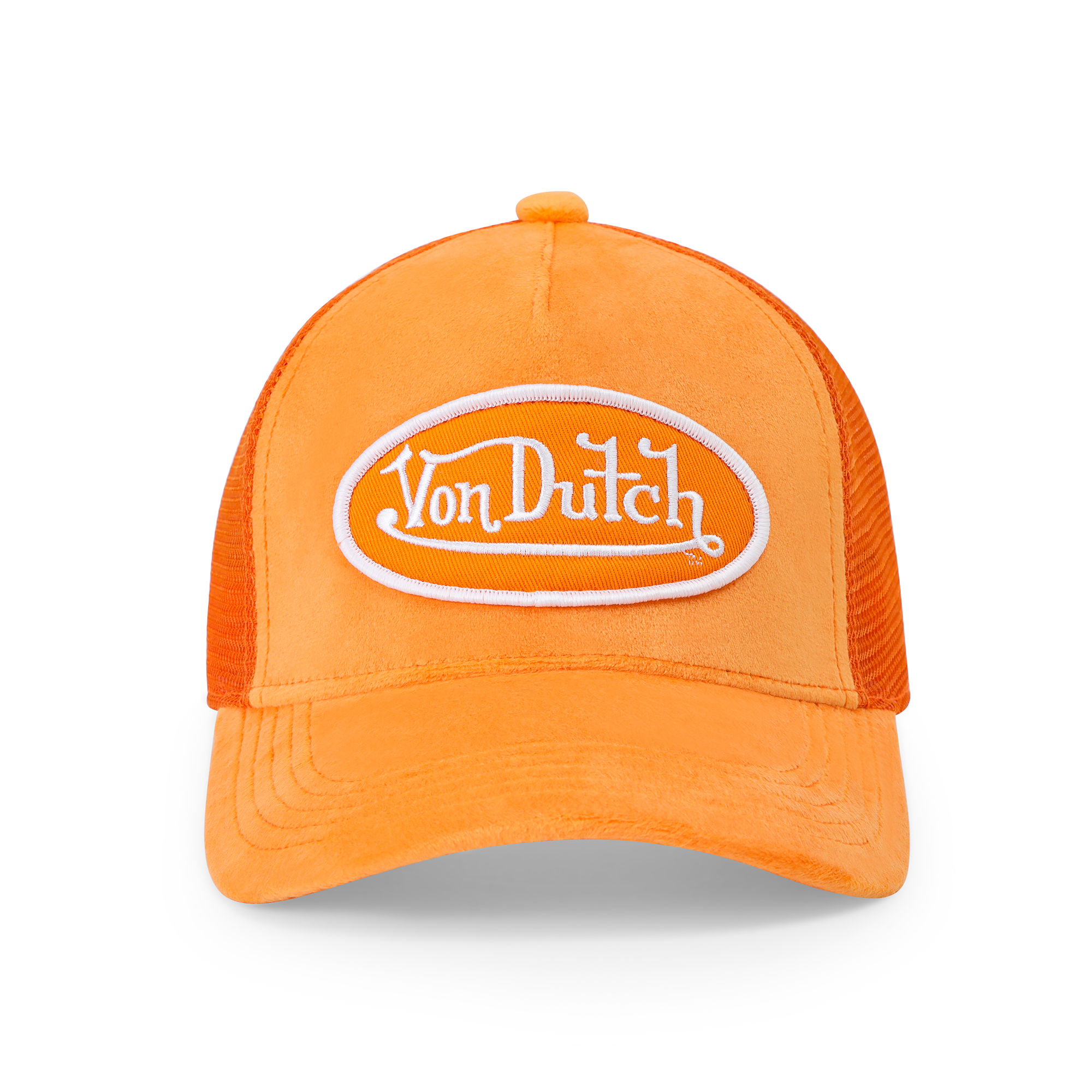 Von Dutch Kids Velvet Trucker Hat - Neon Orange - Image 8