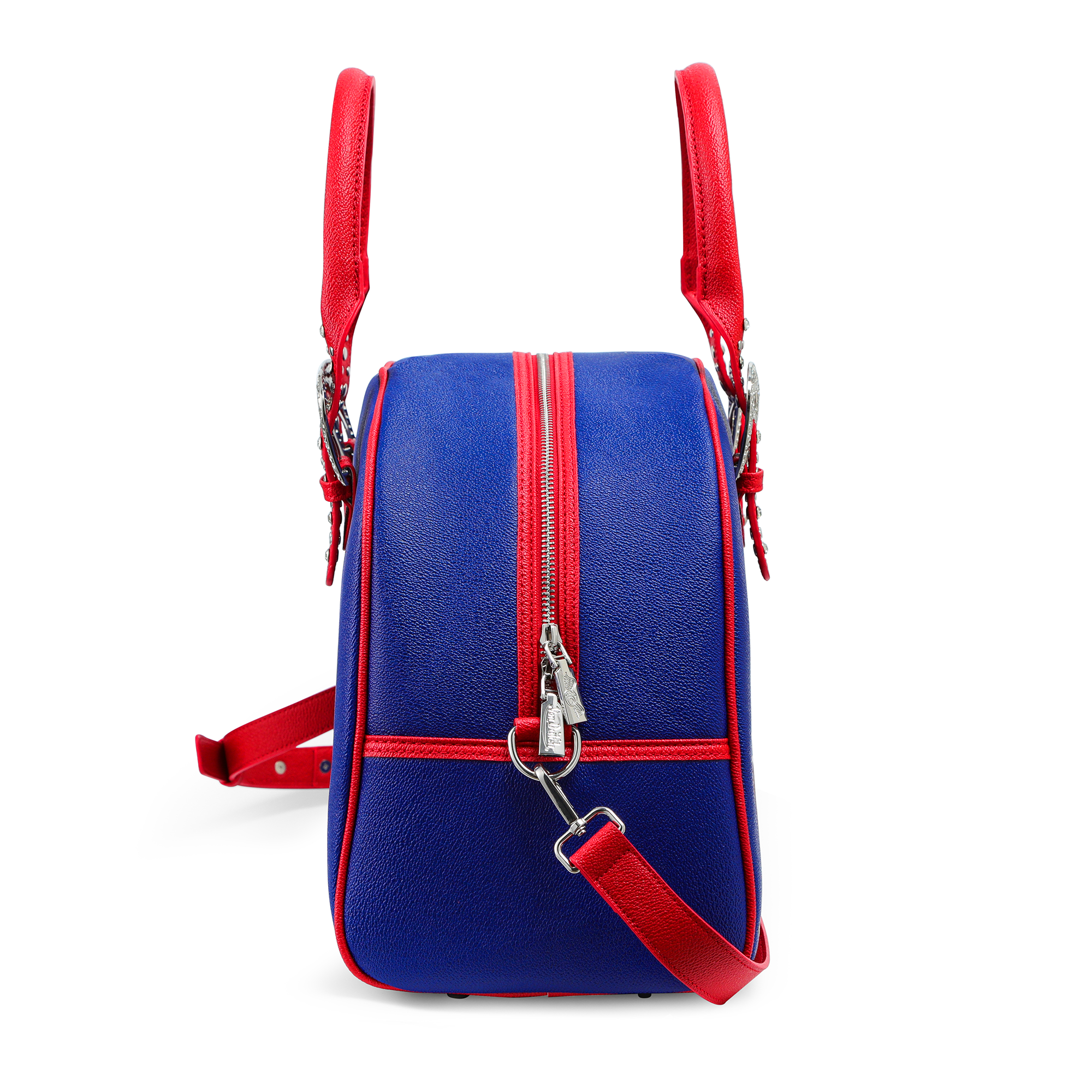 Von Dutch Blue & Red Duffle Bowling Bag - Image 5