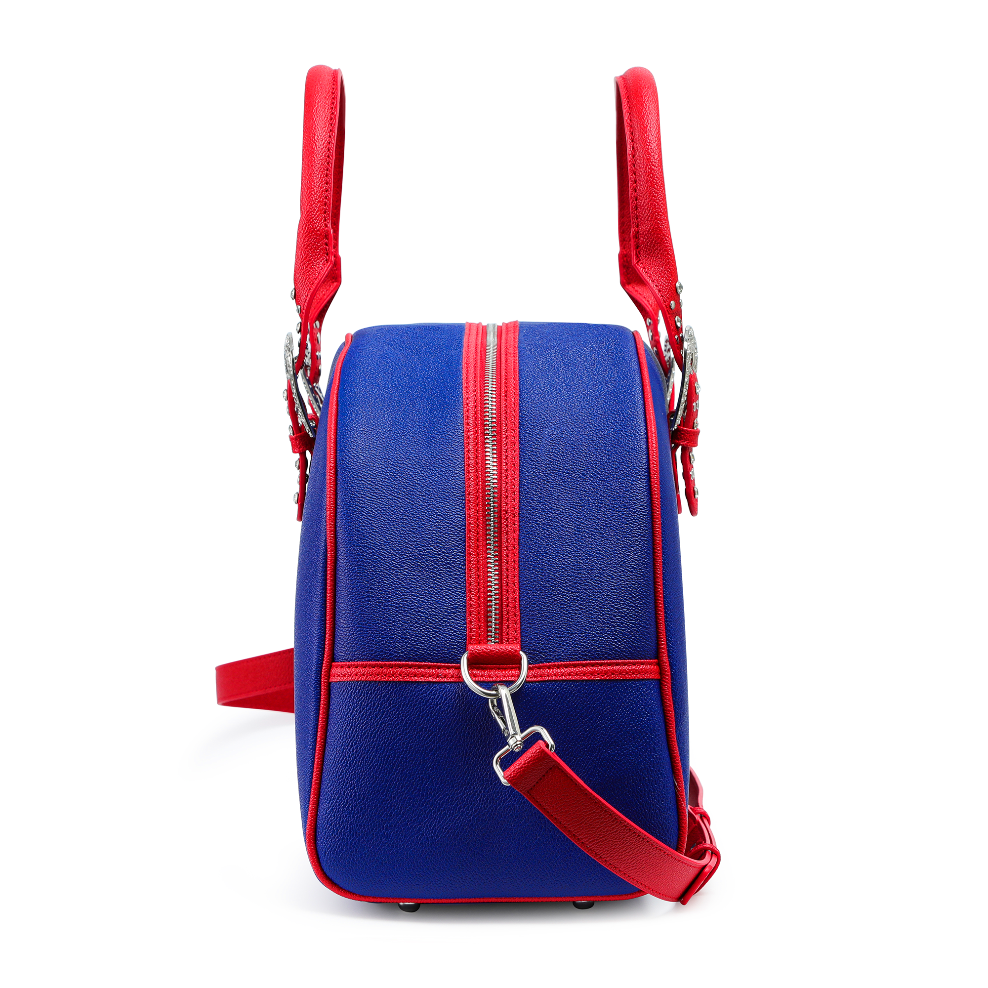 Von Dutch Blue & Red Duffle Bowling Bag - Image 6