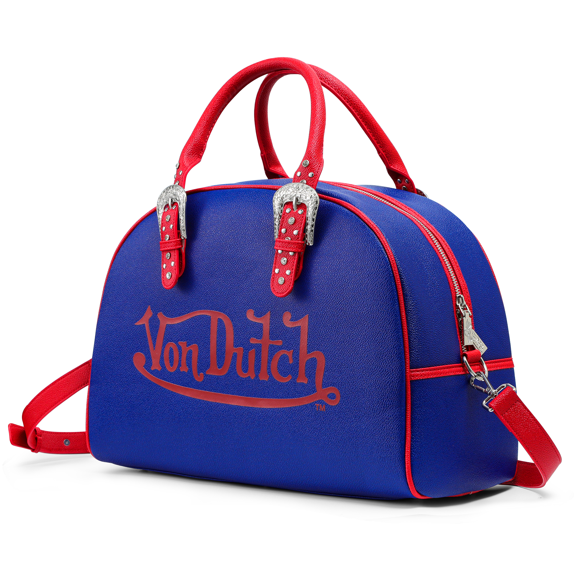 Von Dutch Blue & Red Duffle Bowling Bag - Image 2