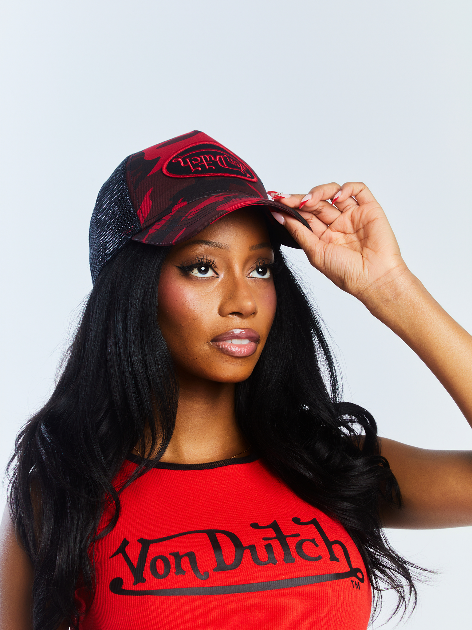Von Dutch Red Rambo Camo Trucker Hat - Image 5