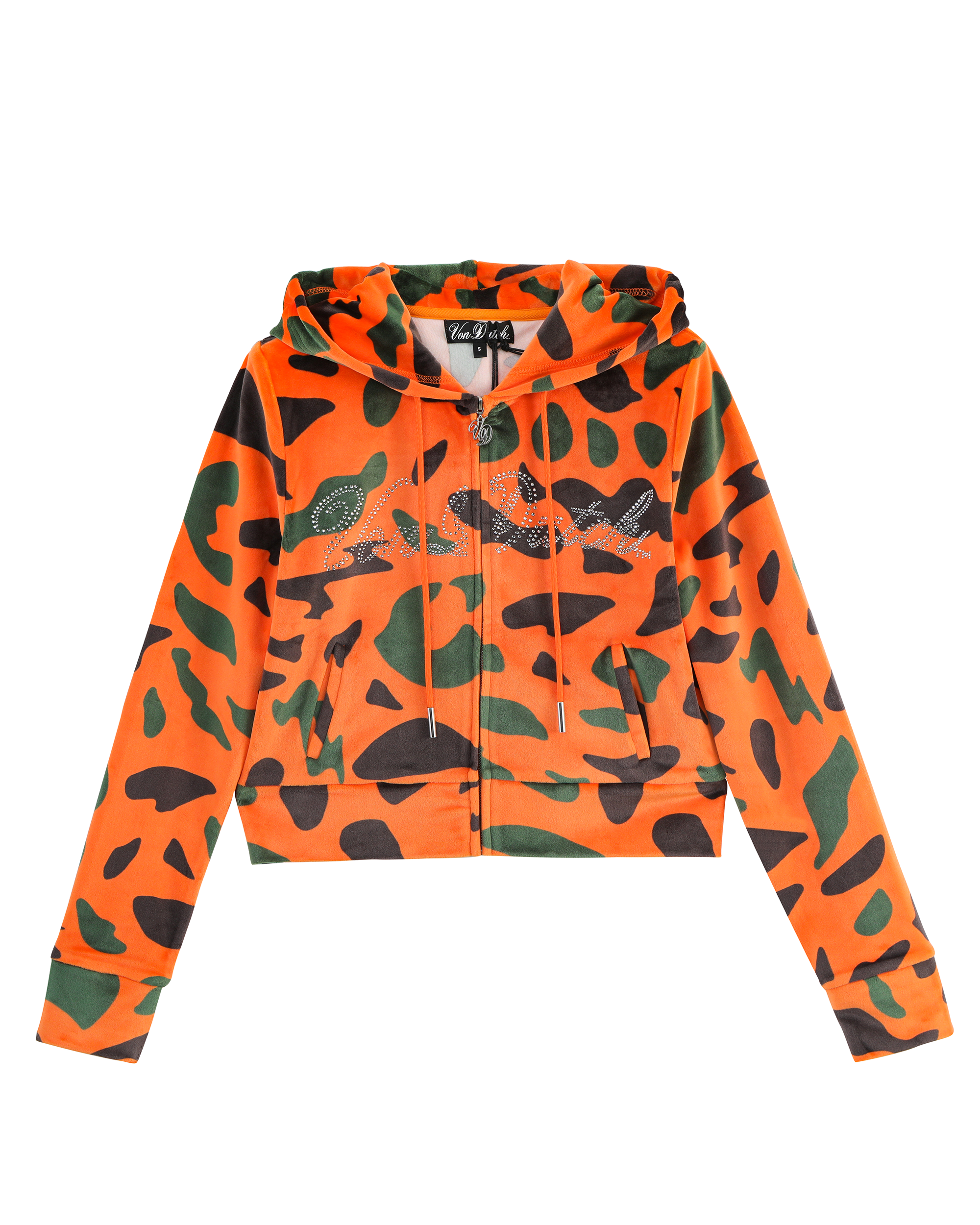 Velour Zip Up - Orange Camo - Image 2