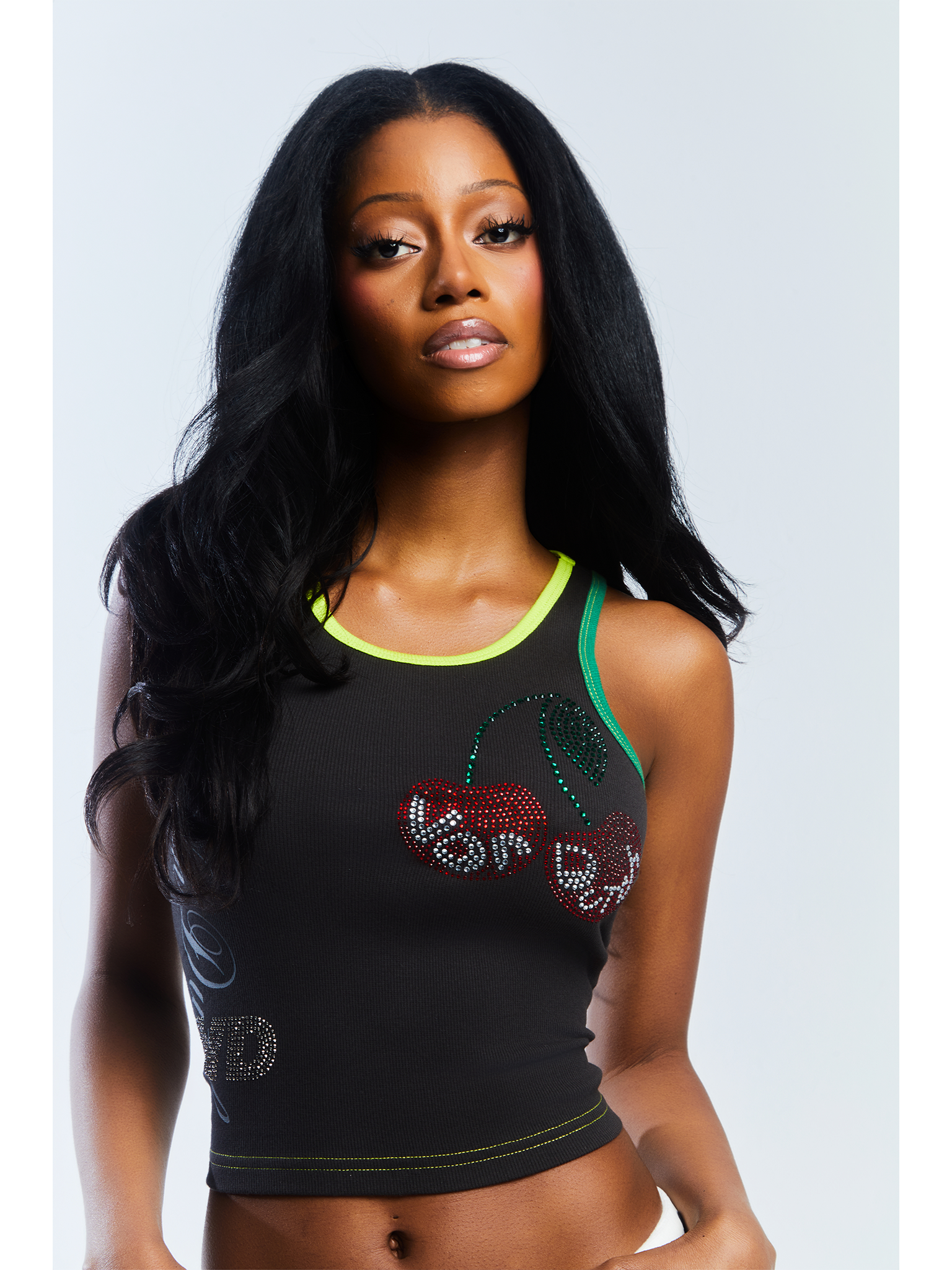 Von Dutch Accent Rhinestone Tank