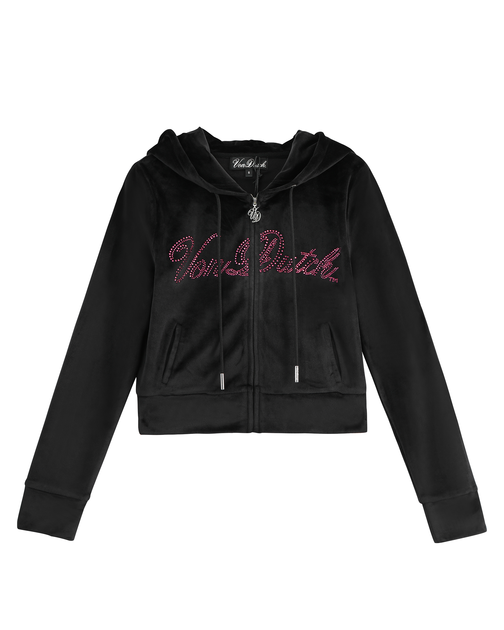 Velour Zip Up - Black - Image 2